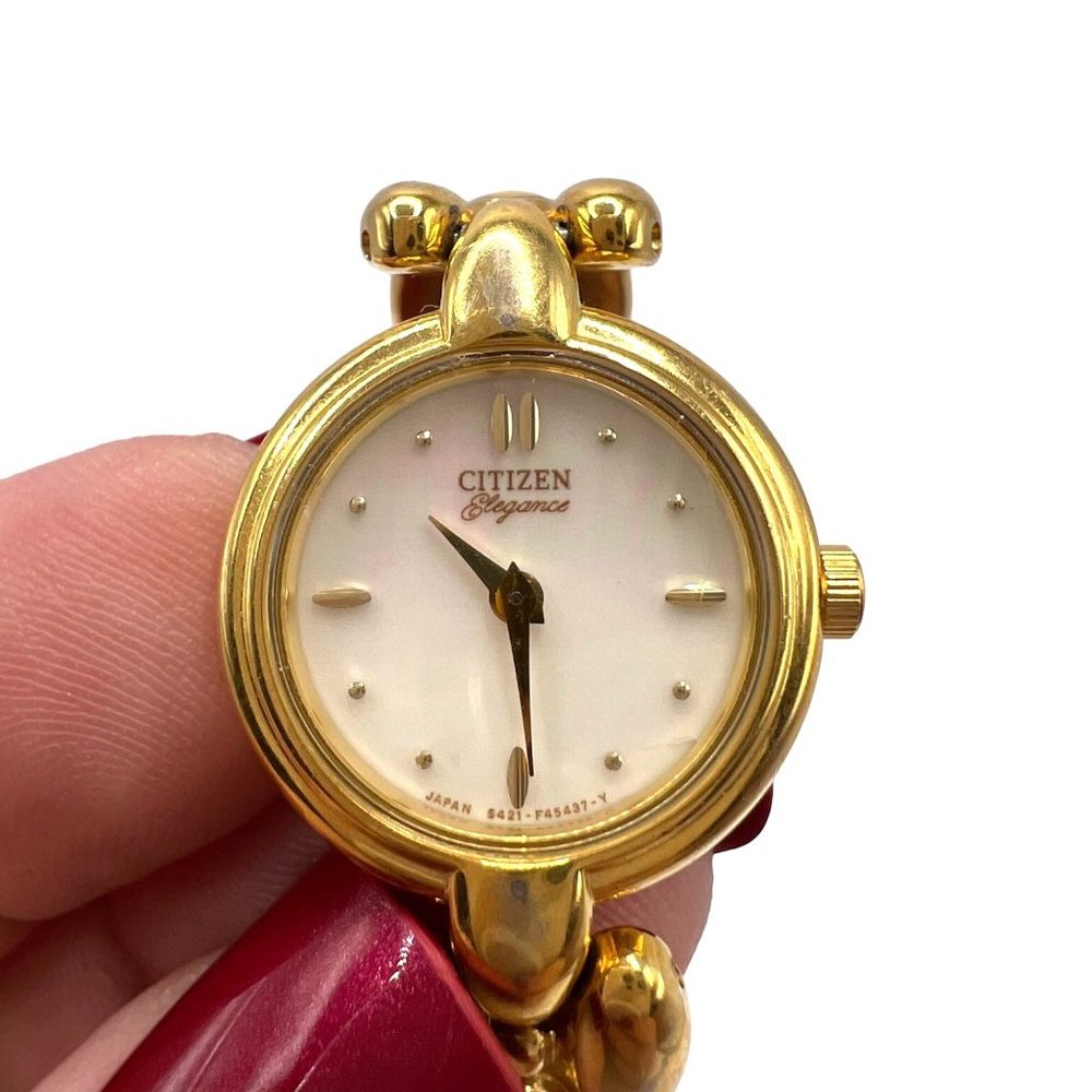 Vintage Citizen Elegance Mother of Pearl Dial Gold Tone Quartz Watch - Picture 4 of 14